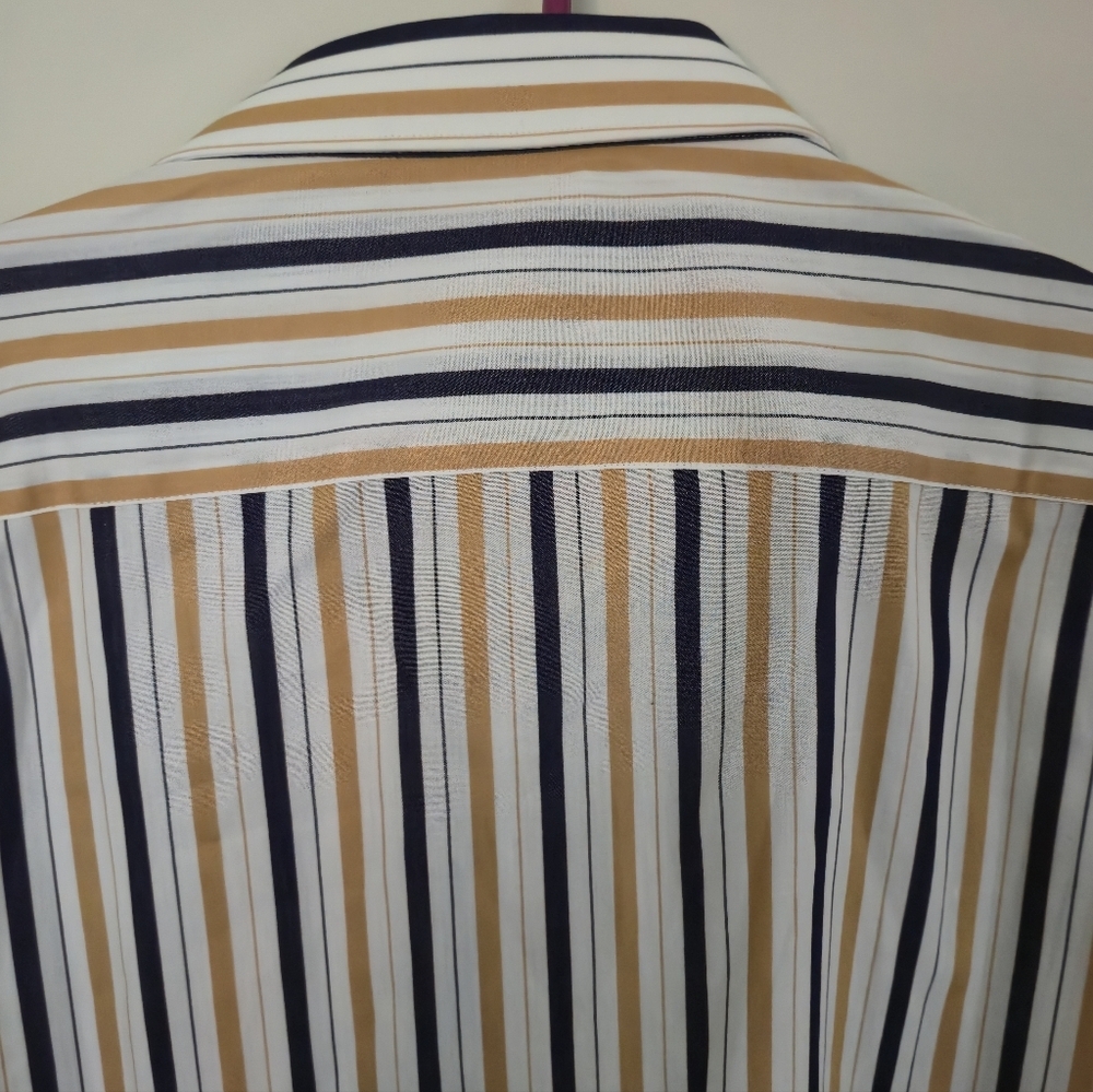 Ingram XXL Men Striped Button Up Shirt Made In Italy Cotton Multicolour Stripe - Picture 9 of 11